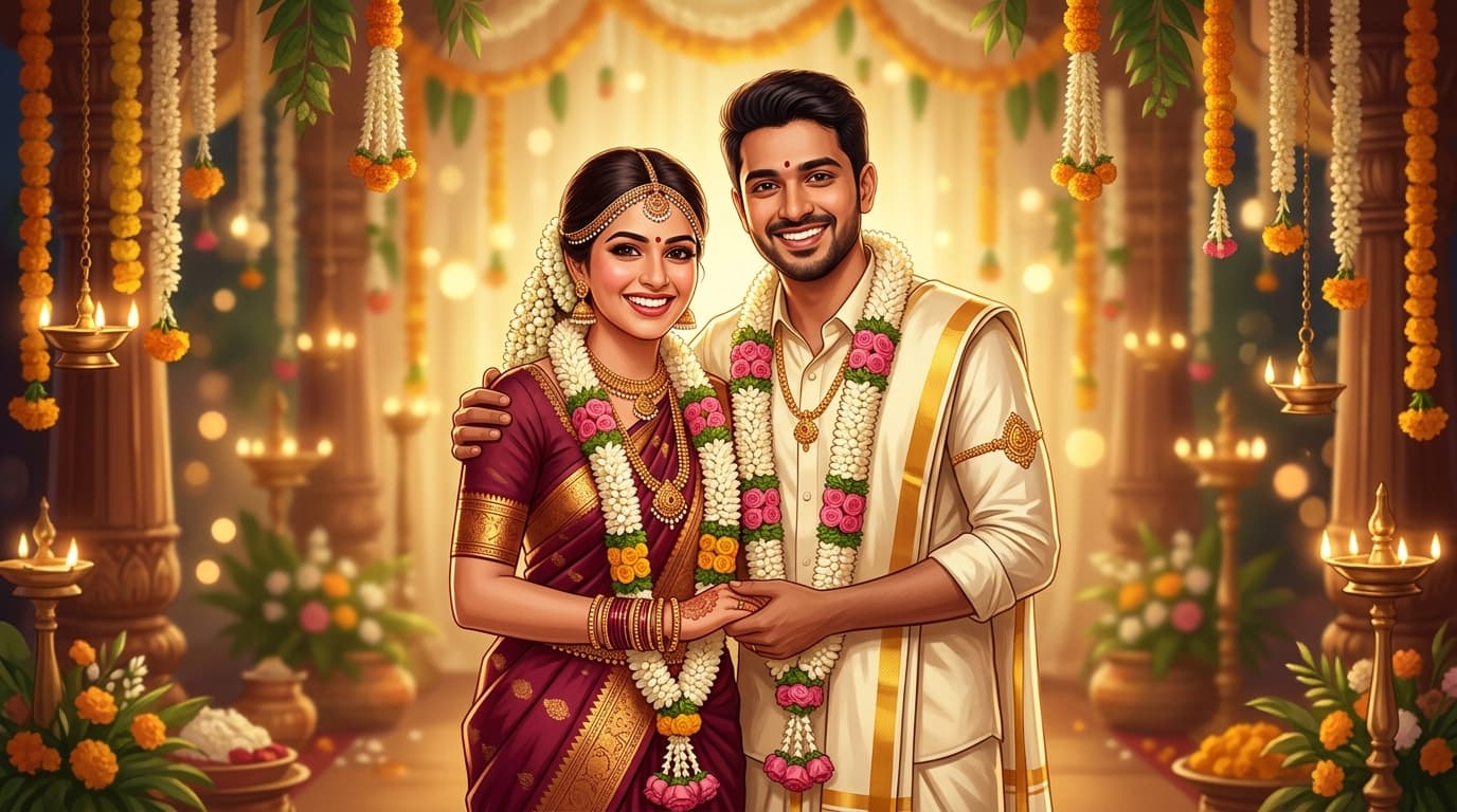 Traditional South Indian Matrimony Couple